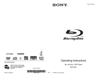 Sony BDP-BX1 - Owners Manual 